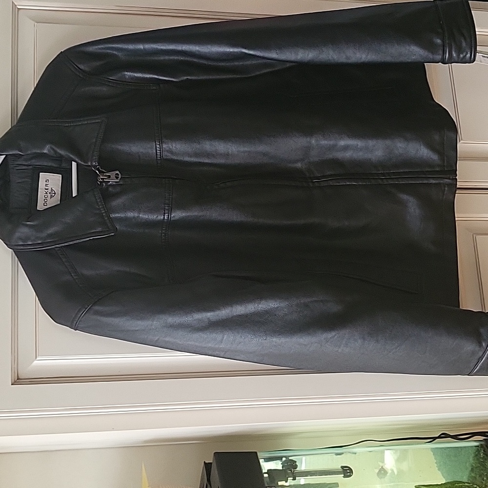 Men's leather look coat